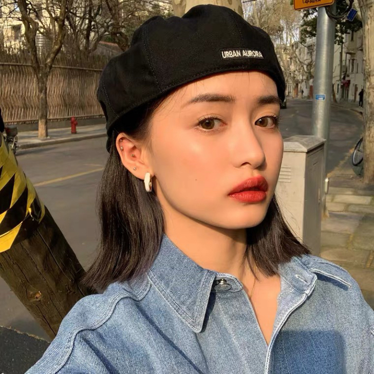 贝雷帽 画家帽正反两种戴法