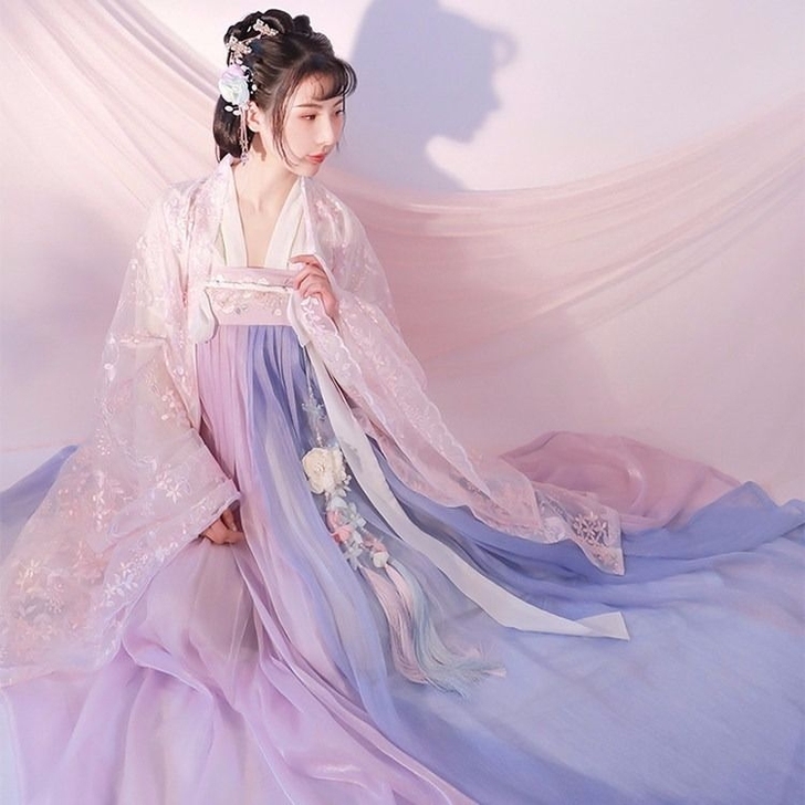 白菜价汉服女夏襦裙齐胸齐腰套装超仙学生古装...