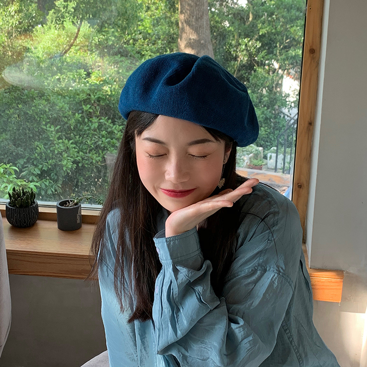 郑多喜 夏季甜美可爱透气贝雷帽女薄款日系百...