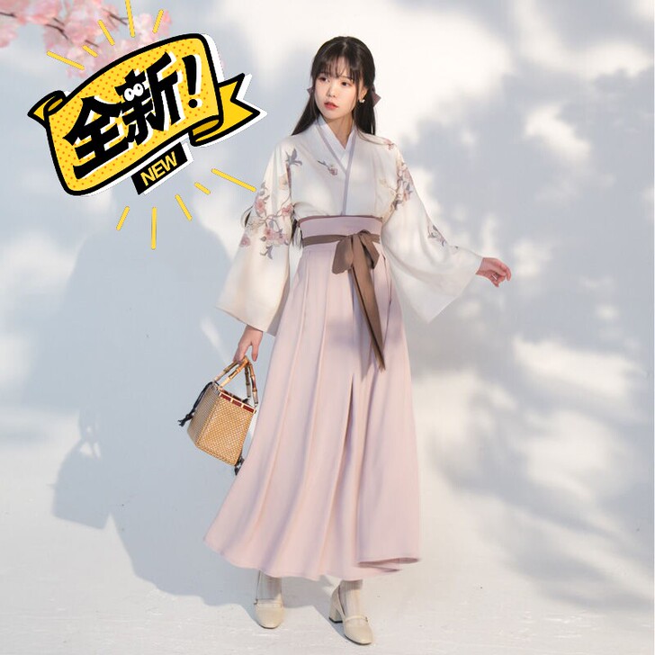 剧本杀汉服女学生古装清新改良交领齐腰襦裙中...