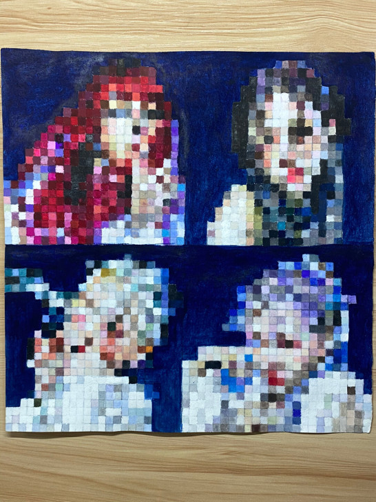 构成基础 马赛克作品 自画