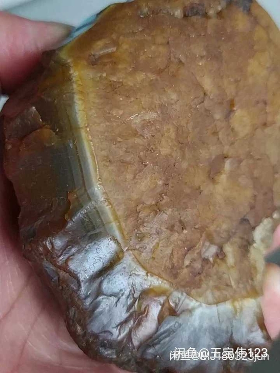 奇石～自己捡的奇石，天然玛瑙原石，缠丝纹理...