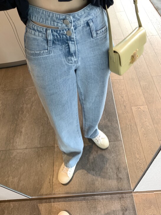 AHY 高腰显瘦牛仔裤女2021夏季新款宽...