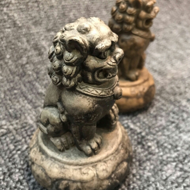 以前乡下收的石雕迷你造景家居复古装饰摆件实...
