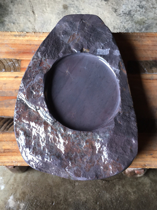 端砚 精品老水岩麻子坑，尺寸18.5x12...