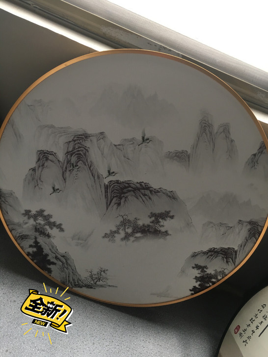全新客户做的样品 黑色铝合金圆框 油画布材...