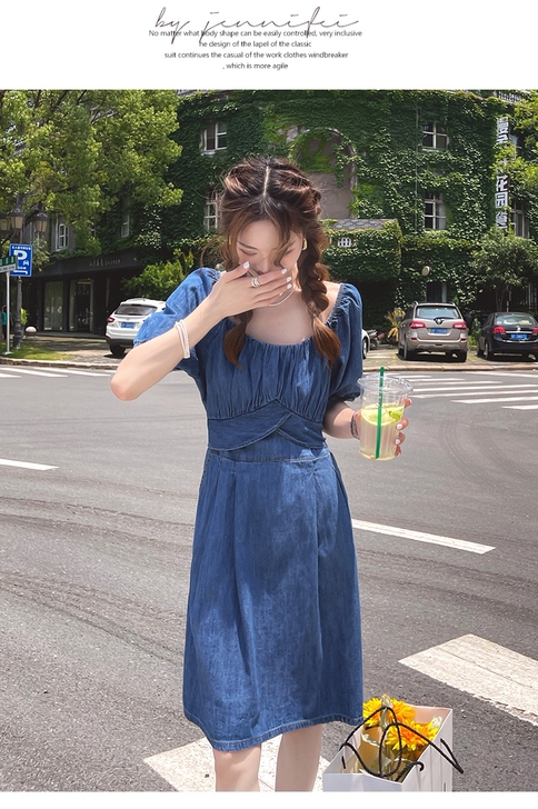 牛仔连衣裙女夏2021新款