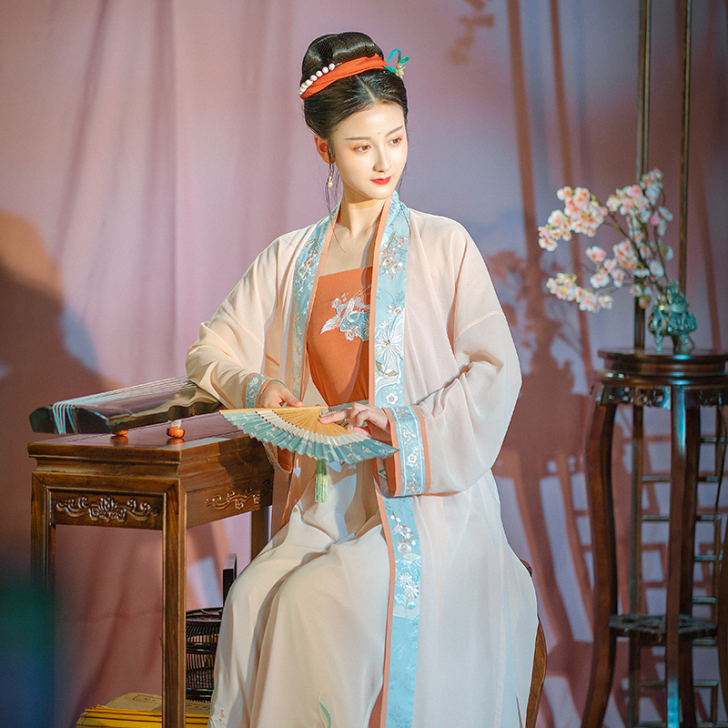 池夏 风华录:漱玉 宋制宋裤三件套长褙子原...