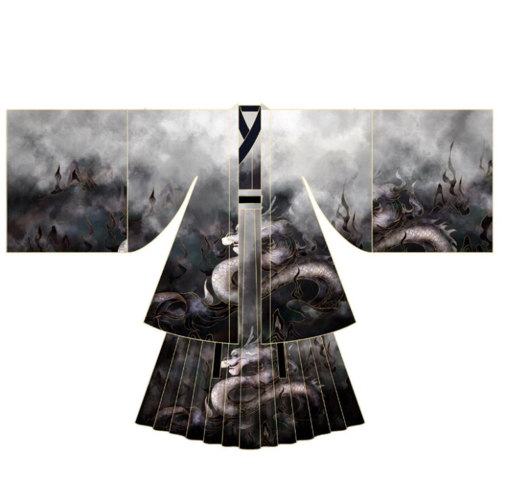 云舒记九重山原创正品男女交领齐腰汉服印染大...