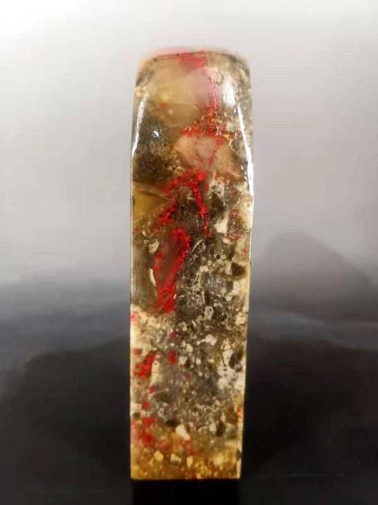 昌化钢板鸡血石印章 镇纸 (货品编号D30...