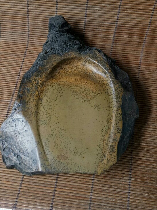 龟石砚，鲁砚，文房四宝砚台，歙砚黄鱼子，带...