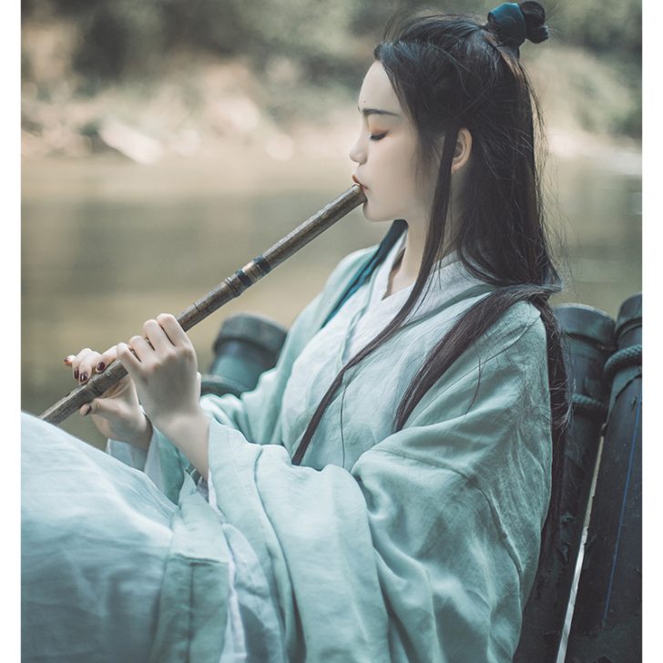 清平调魏晋风汉服女古风武侠客绿色素雅中国风...