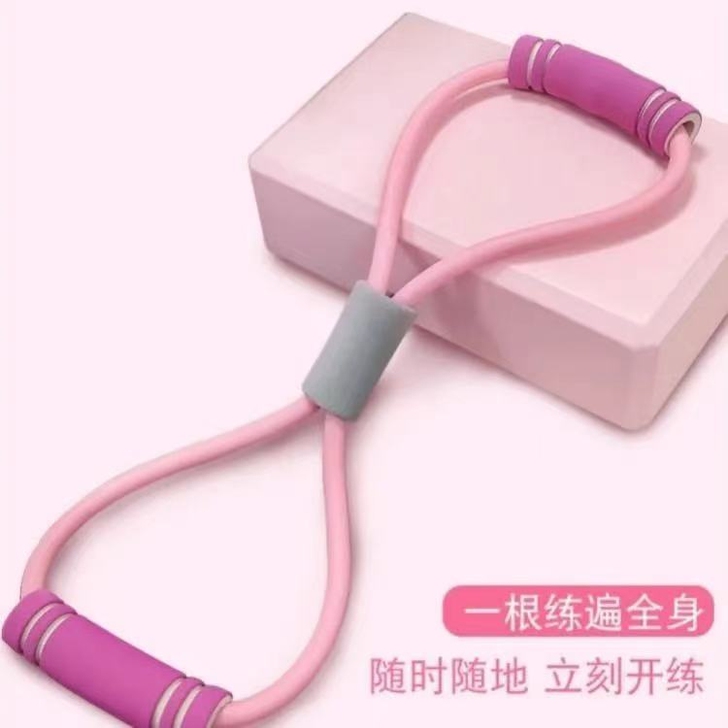瑜伽健身弹力带8字拉力器开肩神器男女家用美...