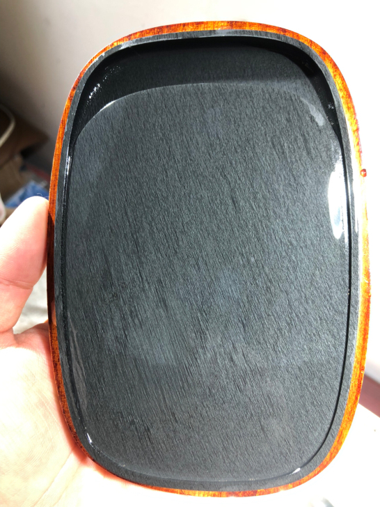 歙砚老坑细螺纹刀锋素砚