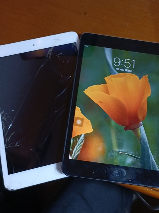 两台ipadmini一个屏幕碎一个忘记密码...