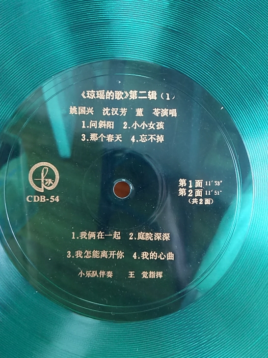 琼瑶的歌第二辑 两张大薄膜老唱片 中唱卡乐...