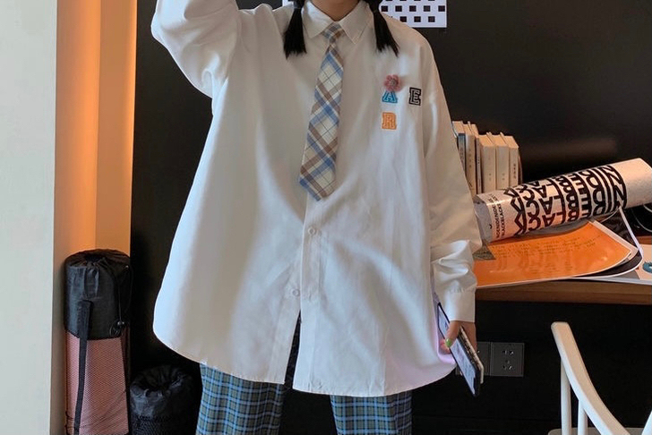 白衬衫和格子衬衫，都只穿过一次，95新，均...