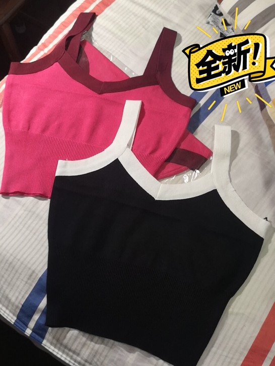 可外穿拼色针织背心小吊带女夏季欧美ins辣...