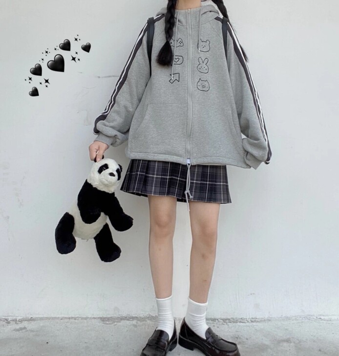 DOLL原创 电子宠物 印花可爱卫衣开衫百...