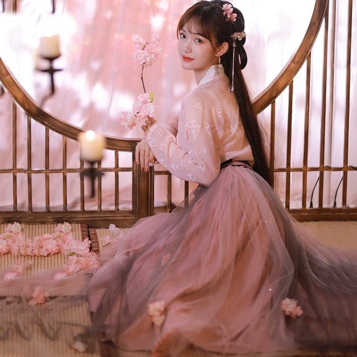 如画汉服女原创超仙齐胸襦裙绣花日常学生传统...