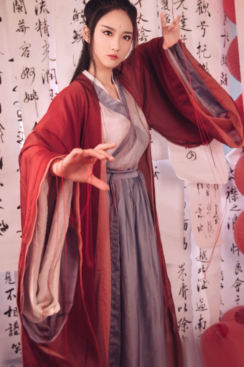 司南阁 红颜 魏晋风传统汉服女幻色雪纺交领...