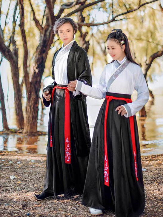 如梦霓裳汉服男女情侣装齐腰襦裙交领衣裳乱世...