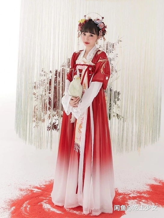 【汉服】十三余盛唐朱砂对襟上衫+半臂l码，...