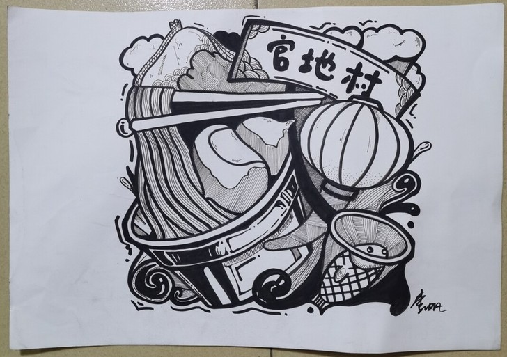 李帆 钢笔速写画稿