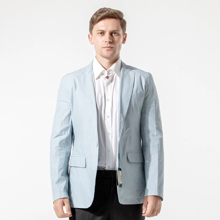 男士休闲单西一扣不开衩