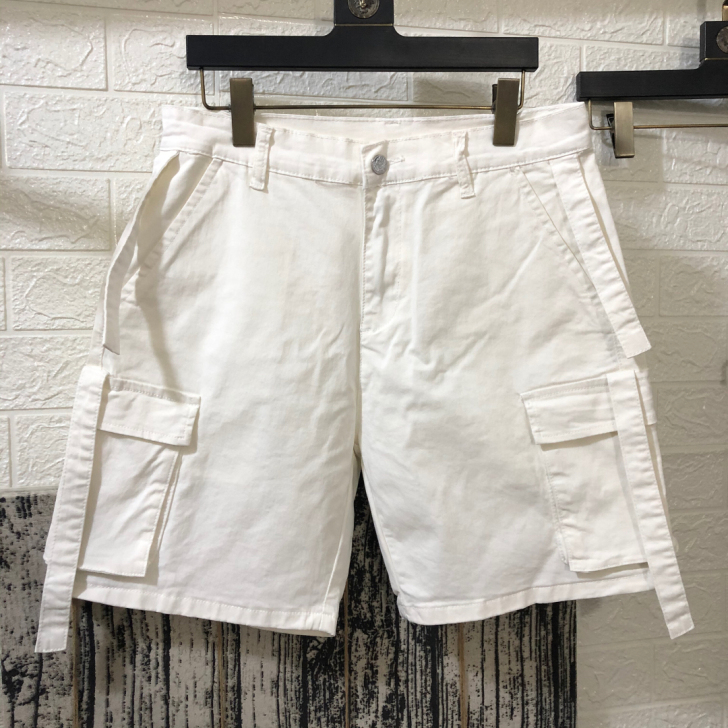 全新白色带弹力工装短裤18.8元包邮只有3...