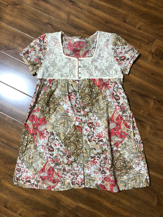 闲置 vintage小碎花裙子 个子矮一点...