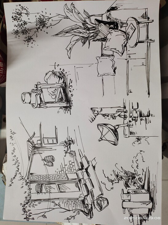 速写，黑白装饰画，a3纸，25一张，两张起...