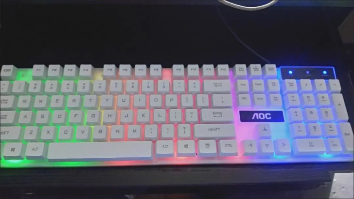 AOC机械手感键盘电脑台式笔记本通用有线U...
