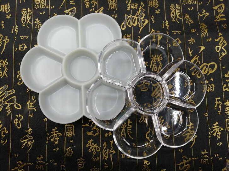 仿瓷梅花盘 调色盘 颜料盒 透明梅花盘