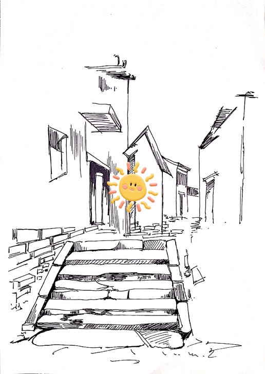 风景速写，建筑速写，速写临摹，室内速写