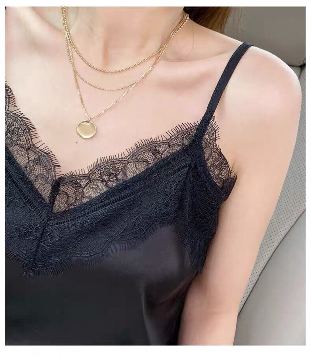 蕾丝吊带背心女性感内搭宽松打底衫百搭西服的...