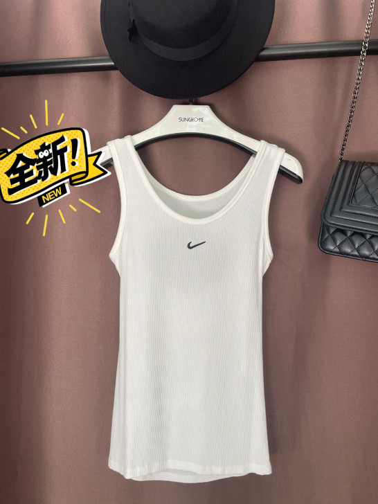 全新 针织白色背心