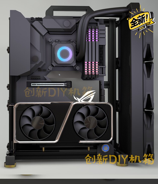 开放式机箱机架 DIY 电脑主机机箱壁挂机箱