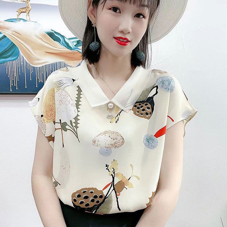 2021夏季新款洋气软欧根纱娃娃领高端缎面...