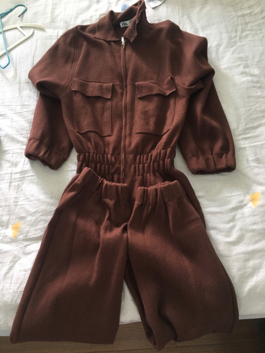 Zara 巧克力色连体裤