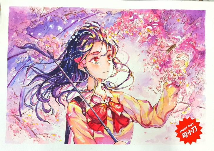 急着买,水彩纯手绘作品,送框