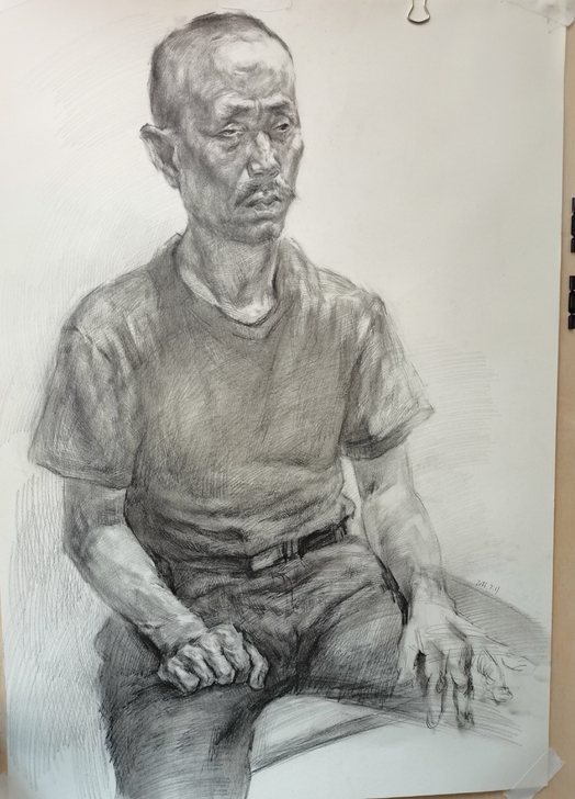 纯手绘   半身素描（铅笔）