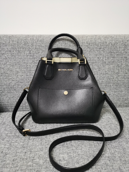 MK正品牛皮水桶包手提斜挎包 七成新 不议价