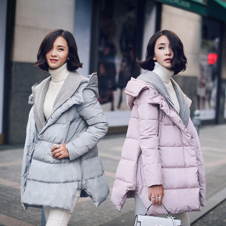 A字斗篷款韩版羽绒服女中长款加厚正品##a...