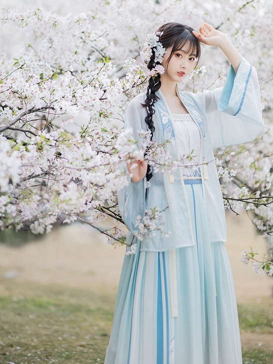 池夏 初见:扑蝶儿 宋制对襟短褙子褶裙原创...