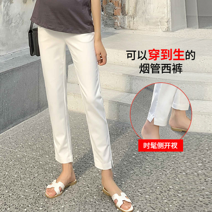 孕妇裤外穿白色西装工作裤子正装女春夏季上班...