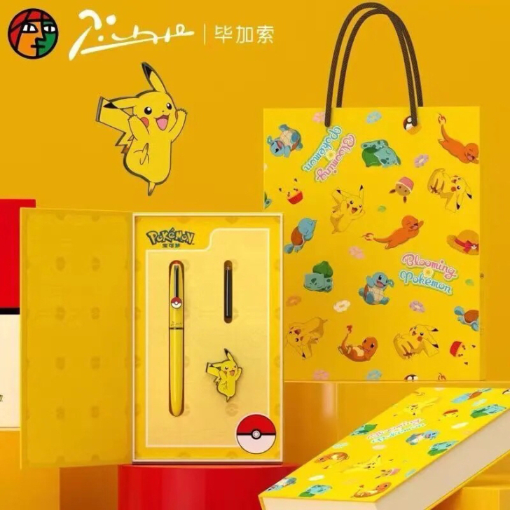 毕加索钢笔937皮卡丘礼盒套装学生练字送礼...