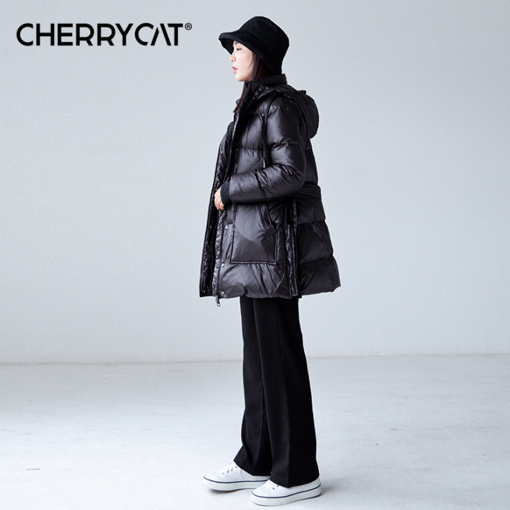 亮面羽绒服女中长款2020冬季新款韩版廓形...