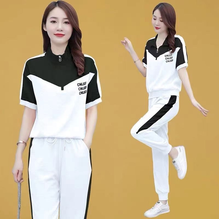 单/两件套休闲运动服套装女夏季新款韩版宽松...