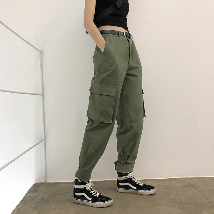 hiphop工装裤子秋冬加绒宽松bf港风原...